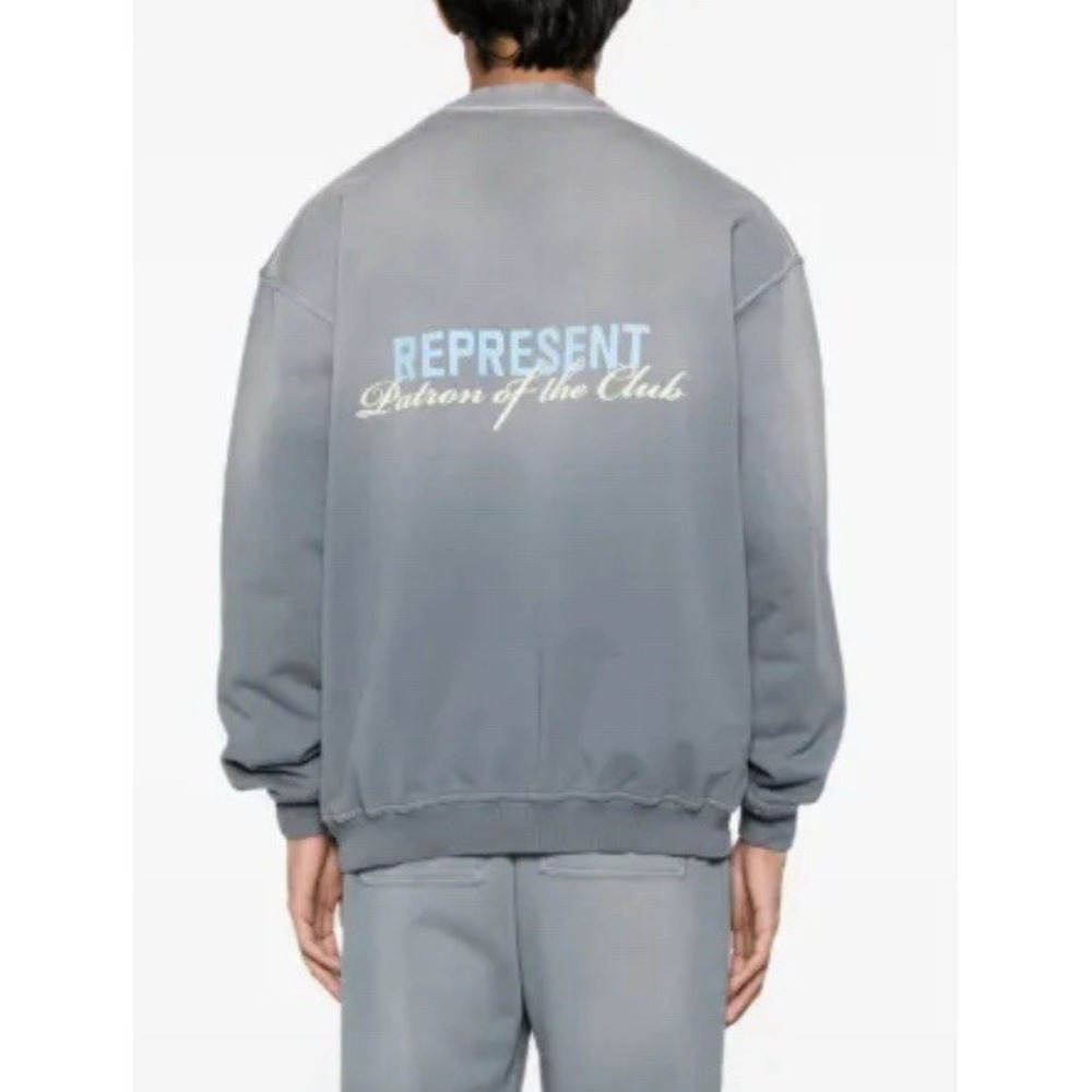 Represent Patron of the Club Sweatshirt Blue Grey XXL Oversized Pullover NEW